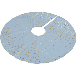 Tree Skirt-Gold Stars Brushed Polyester Tree Skirt