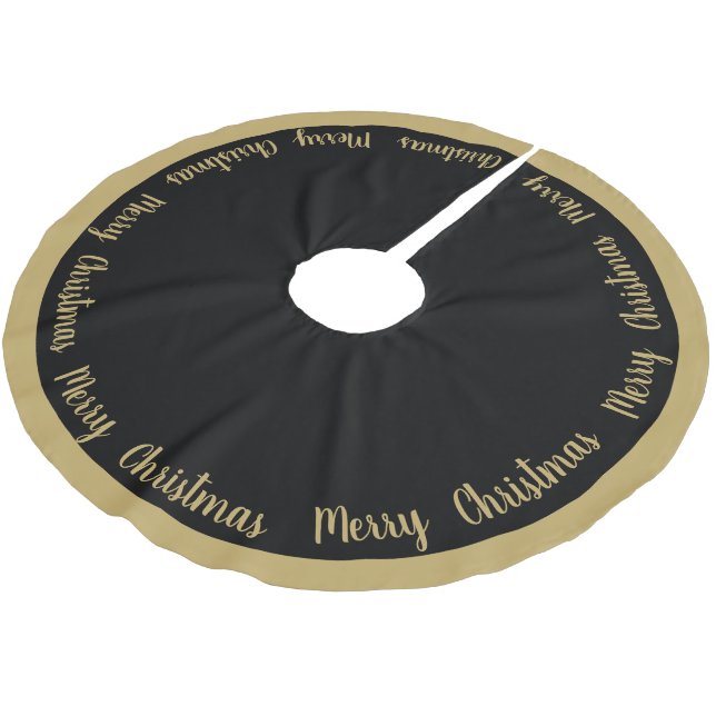 Tree Skirt-Merry Christmas Brushed Polyester Tree Skirt (Angled)