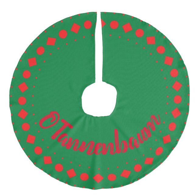 Tree Skirt, O Tannenbaum, Christmas  Faux Linen Tree Skirt (Front)