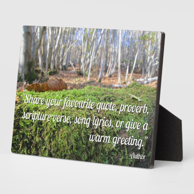 Tree Slumbers in Autumn Moss - Personalized Plaque (Side)