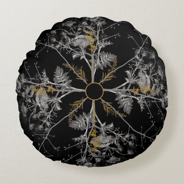 Tree Snowflake Round Pillow (Front)