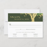 Tree Star of David Bar Mitzvah RSVP Invitation<br><div class="desc">Evergreen and gold tree,  Star of David Bar Mitzvah response card to compliment our invitation set.  Three dinner selection template with two lines for guest names and write in clarification of how many are actually invited.  On the reverse side curved text logo with name and date.</div>
