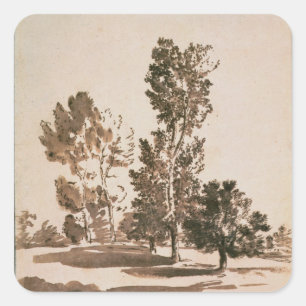 Tree Study (pen & ink on paper) Square Sticker