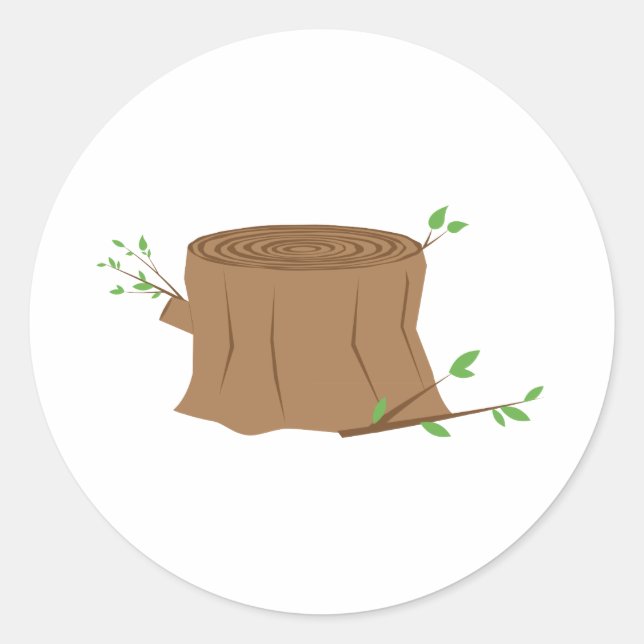 Tree Stump Classic Round Sticker (Front)