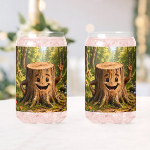 Tree stump drinking glasses/glassware/kitchen deco can glass