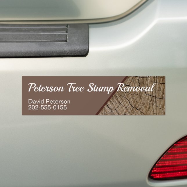 Tree Stump Grinding Removal Felling Business Bumper Sticker (On Car)