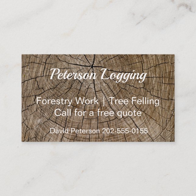 Tree Stump Logging Business Card (Front)