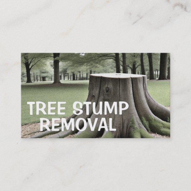 Tree Stump Removal Business Card (Front)