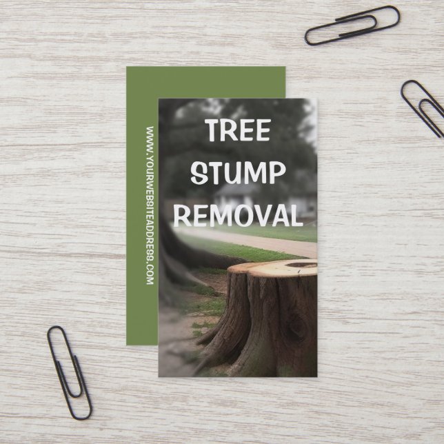 Tree Stump Removal Stump Grinding Business Card (Front/Back In Situ)