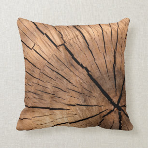 Tree Stump Texture Throw Pillow