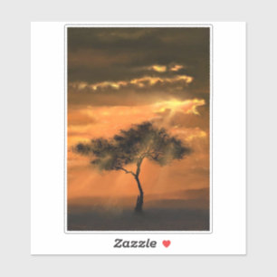 Tree Sunbeams Sunrise Sticker