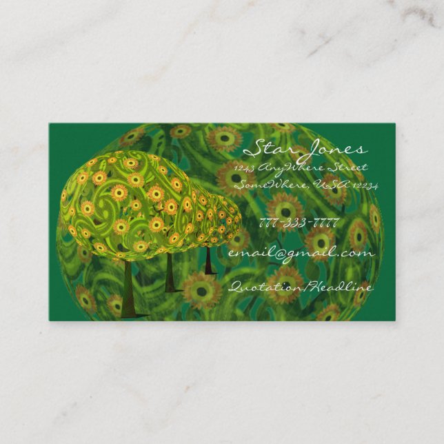 Tree SunFlowers Business Card (Front)