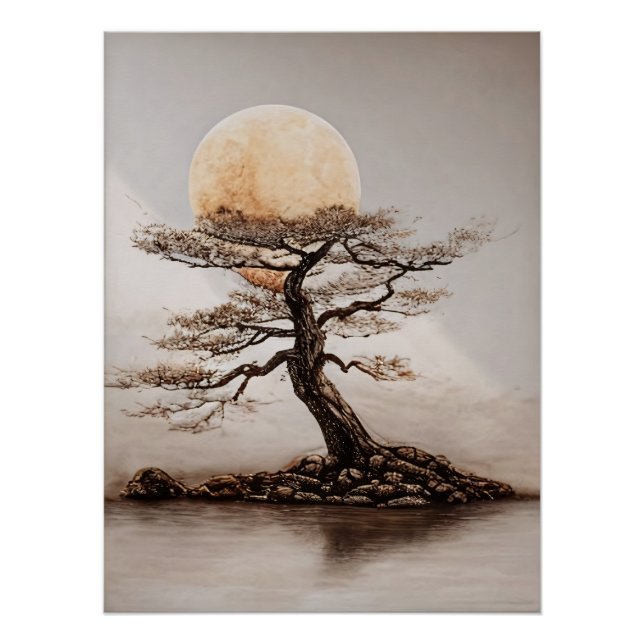 Tree Sunset Glow Poster (Front)