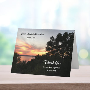 Tree Sunset Sympathy Thank You Note Card