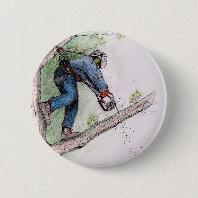 Tree Surgeon Arborist 2 Inch Round Button (Front)