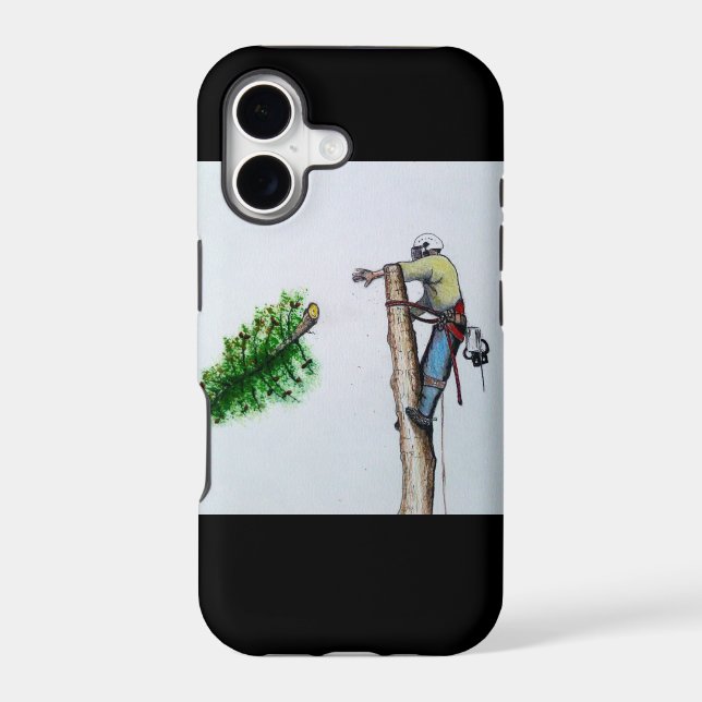 Tree Surgeon Arborist at work present (Back)