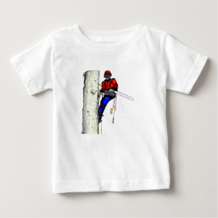 Tree Surgeon Arborist at work present Chainsaw Bab Baby T-Shirt