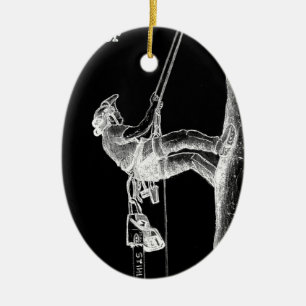 Tree Surgeon Arborist at work present Chainsaw Ceramic Ornament