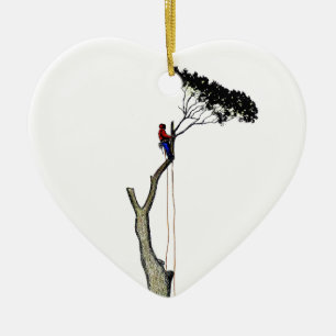 Tree Surgeon Arborist at work present Chainsaw Gif Ceramic Ornament