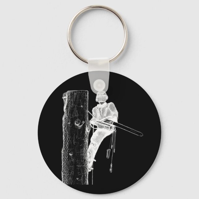 Tree Surgeon Arborist at work present Chainsaw Key Keychain (Front)