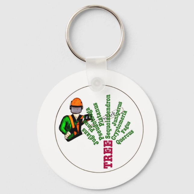 Tree Surgeon Arborist at work present Chainsaw Keychain (Front)