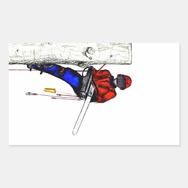 Tree Surgeon Arborist at work present Chainsaw Sticker (Front)