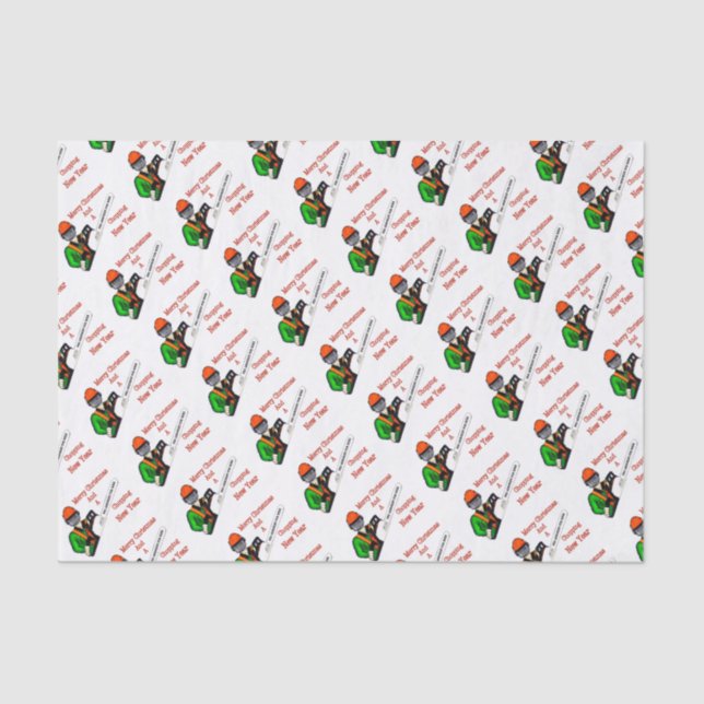 Tree Surgeon Arborist at work present Chainsaw Tissue Paper (Front)