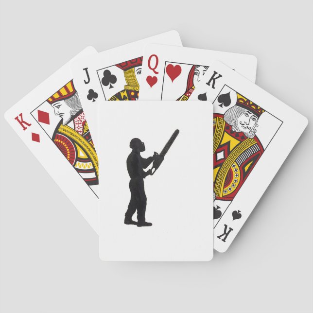 Tree Surgeon Arborist at work present Playing Cards (Back)