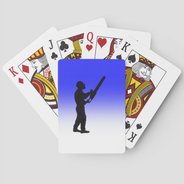 Tree Surgeon Arborist at work present Playing Cards (Back)