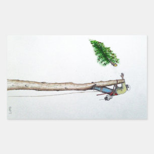 Tree Surgeon Arborist at work present Sticker