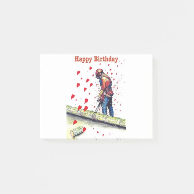 Tree surgeon Arborist Birthday Card Post-it Notes (Front)