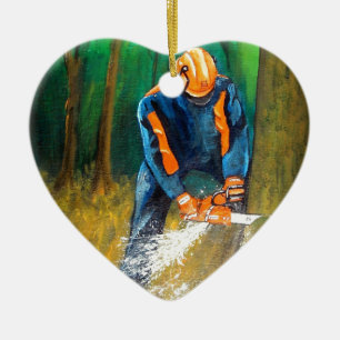 Tree Surgeon Arborist christmas present Birthday Ceramic Ornament
