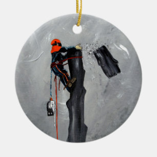 Tree Surgeon Arborist christmas present Birthday Ceramic Ornament
