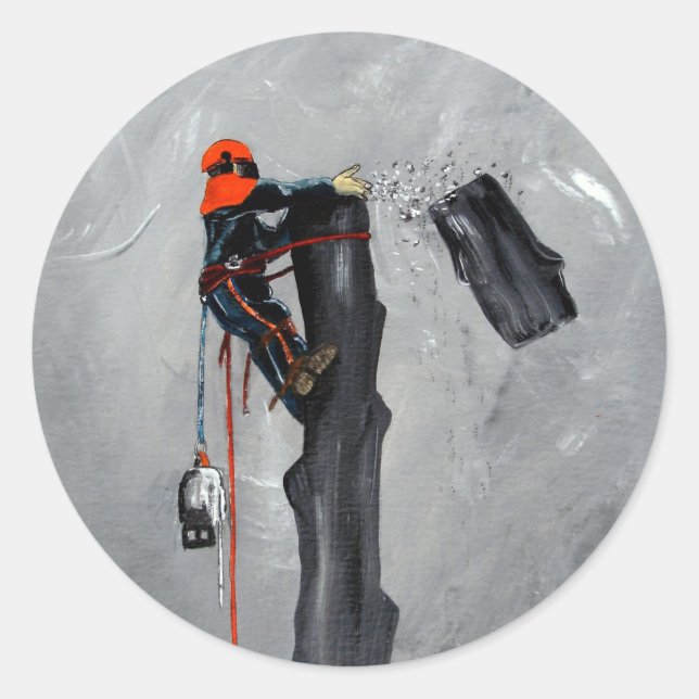 Tree Surgeon Arborist christmas present Birthday Classic Round Sticker (Front)