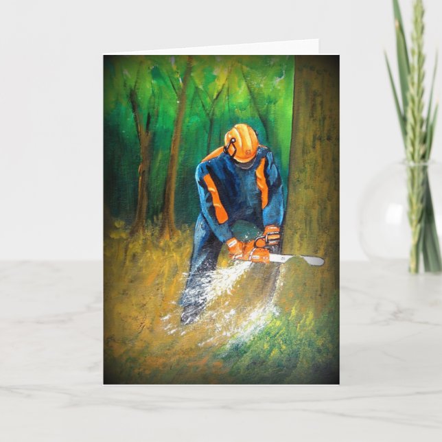 Tree Surgeon Arborist christmas present Birthday Holiday Card (Front)