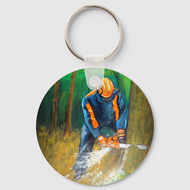 Tree Surgeon Arborist christmas present Birthday Keychain (Front)