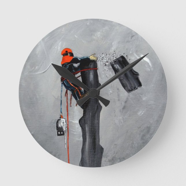 Tree Surgeon Arborist christmas present Birthday Round Clock (Front)