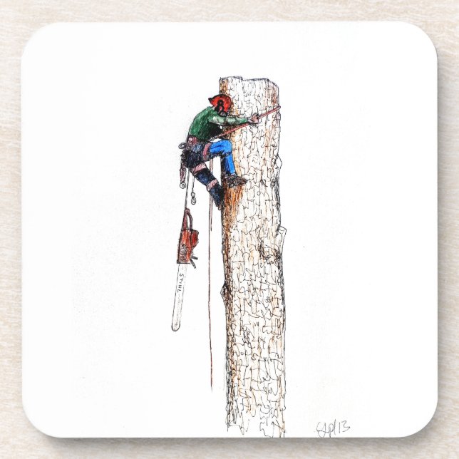 Tree Surgeon Arborist Coaster (Front)