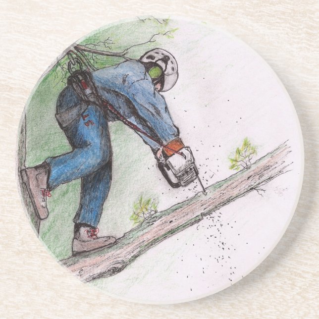 Tree Surgeon Arborist Coaster (Front)