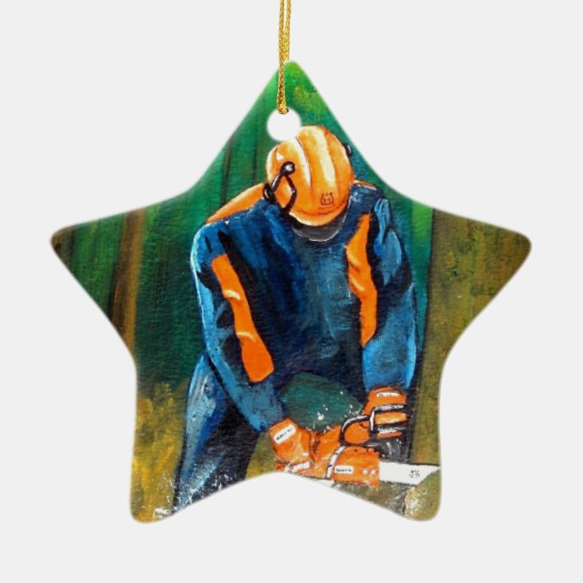 Tree Surgeon Arborist Forester Ceramic Ornament (Front)