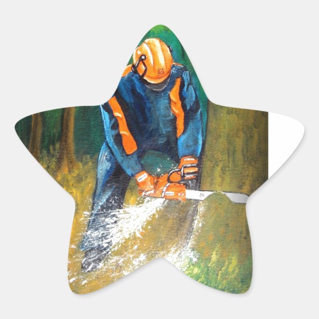 Tree Surgeon Arborist Forester Star Sticker (Front)