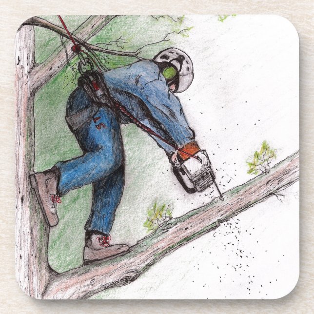Tree Surgeon Arborist Lumberjack Coaster (Front)