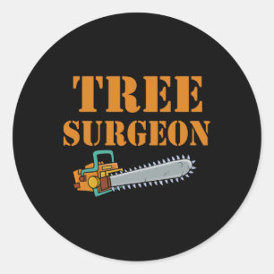 Tree Surgeon Arborist Lumberjack Tree Climber Tree Classic Round Sticker