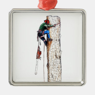 Tree Surgeon Arborist Metal Ornament