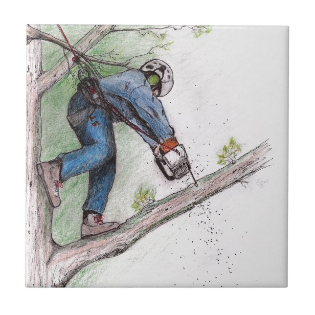 Tree Surgeon Arborist Tile (Front)