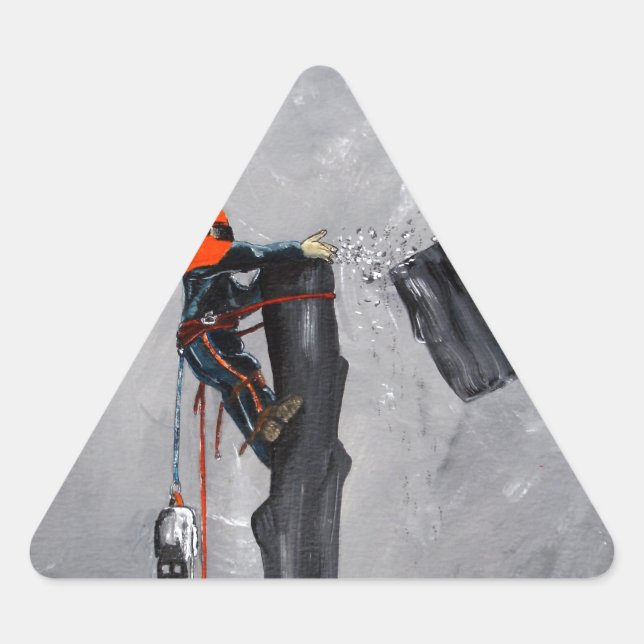 Tree Surgeon Arborist Triangle Sticker (Front)