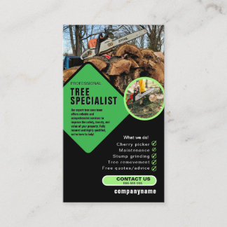 Tree Surgeon Business Card | Arborist & Tree Care 