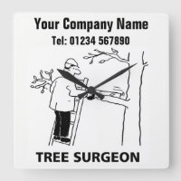 Tree Surgeon Services Cartoon Clock