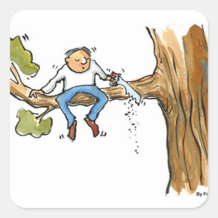 Tree surgeon square sticker
