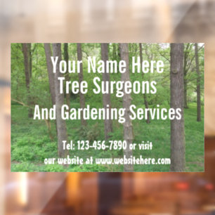 Tree Surgeons / Garden Services Customizable Window Cling